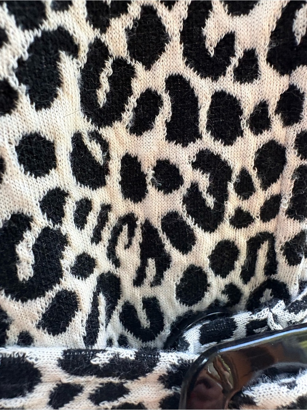 Vintage Marisa Christina Leopard Print Belted Knit Jacket Size Large Knit - Picture 3 of 11